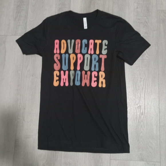 Advocate, support, Empower black T shirt - Picture 2 of 2